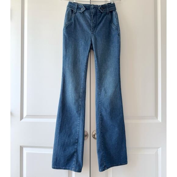 Pilcro Anthropologie Polished Mid Rise Blue Dark Wash Full Length Bootcut Jeans - Picture 5 of 15